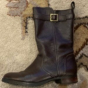 Ralph Lauren Brown Leather Combat Boots
